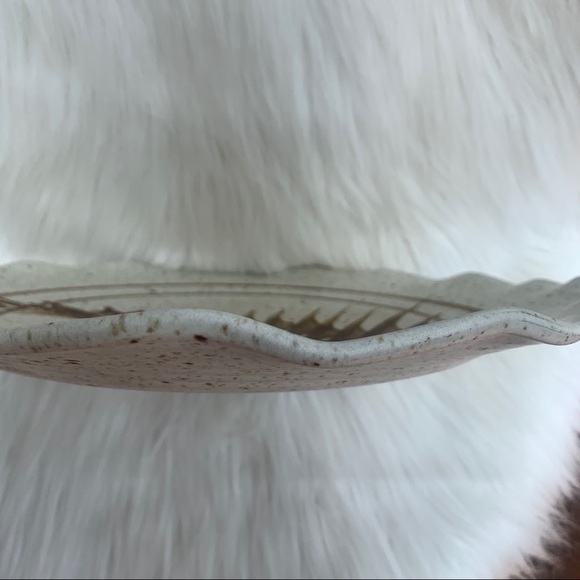 Vintage Fern Stoneware Ruffle Edge Art Deco Platter - Picture 4 of 6